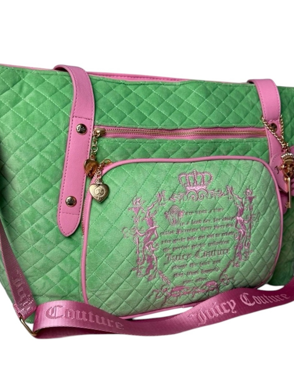 Juicy Couture Juicy Tale Quilted Tote in retro green